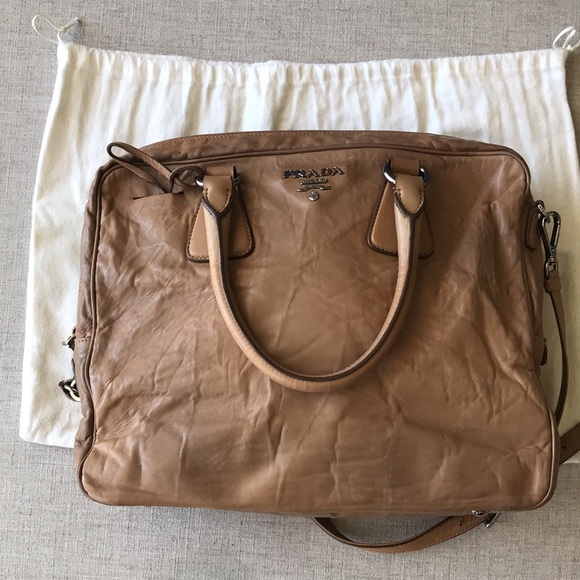 Vintage Prada Nappa Antique Handle Crossbody Bag - Picture 9 of 16